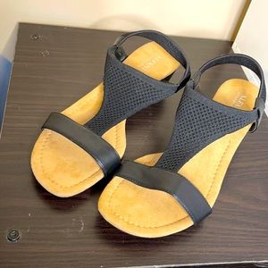 Black Wedge Sandal